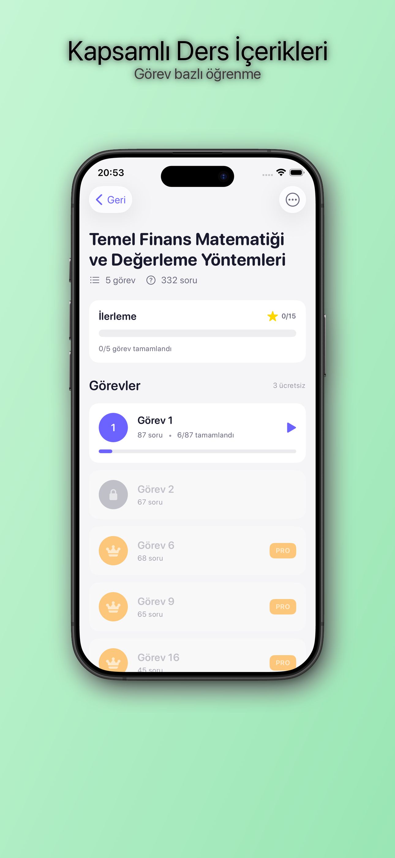 Kapsamlı Ders İçerikleri