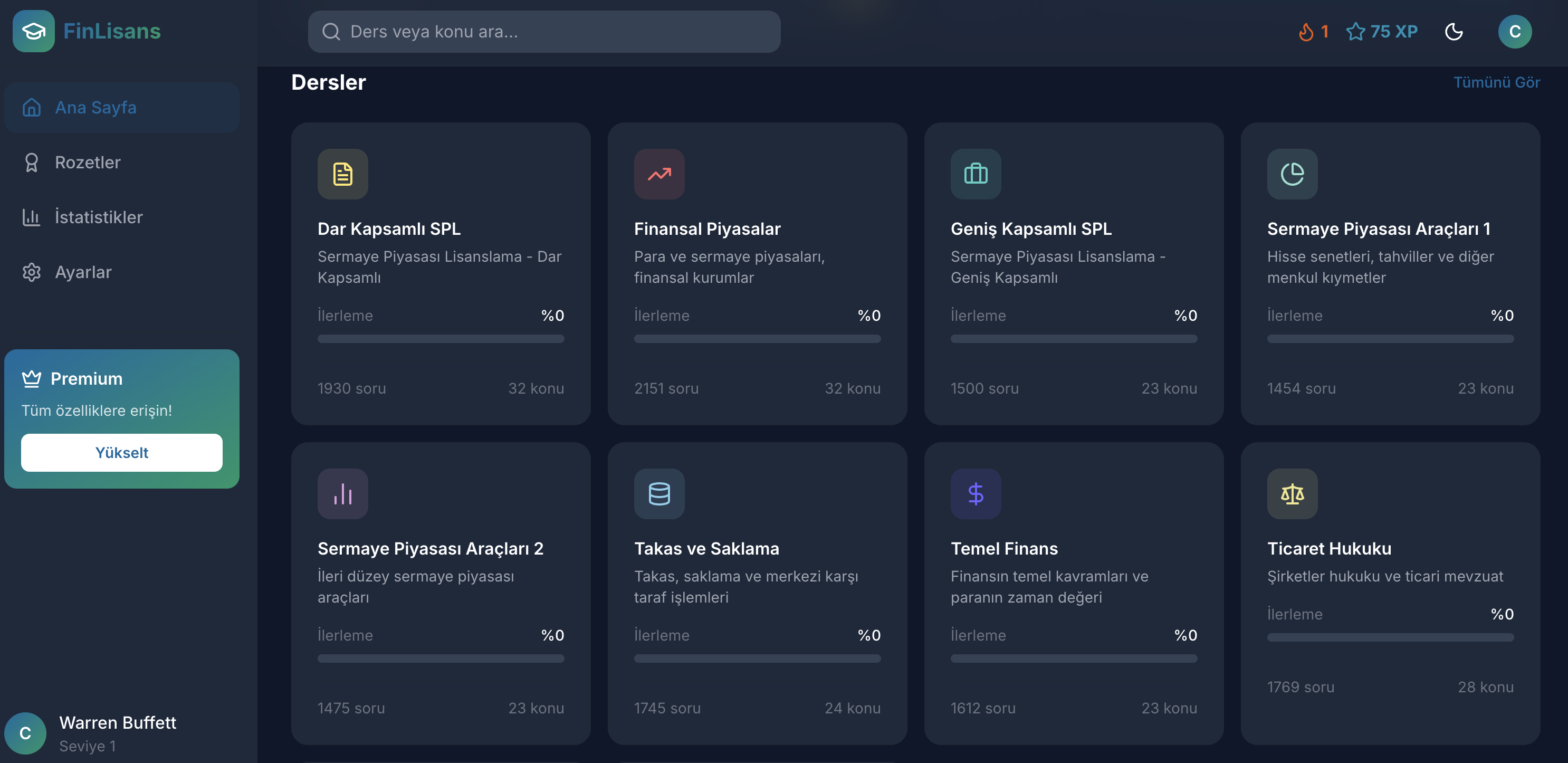 Tüm Dersler Tek Bakışta